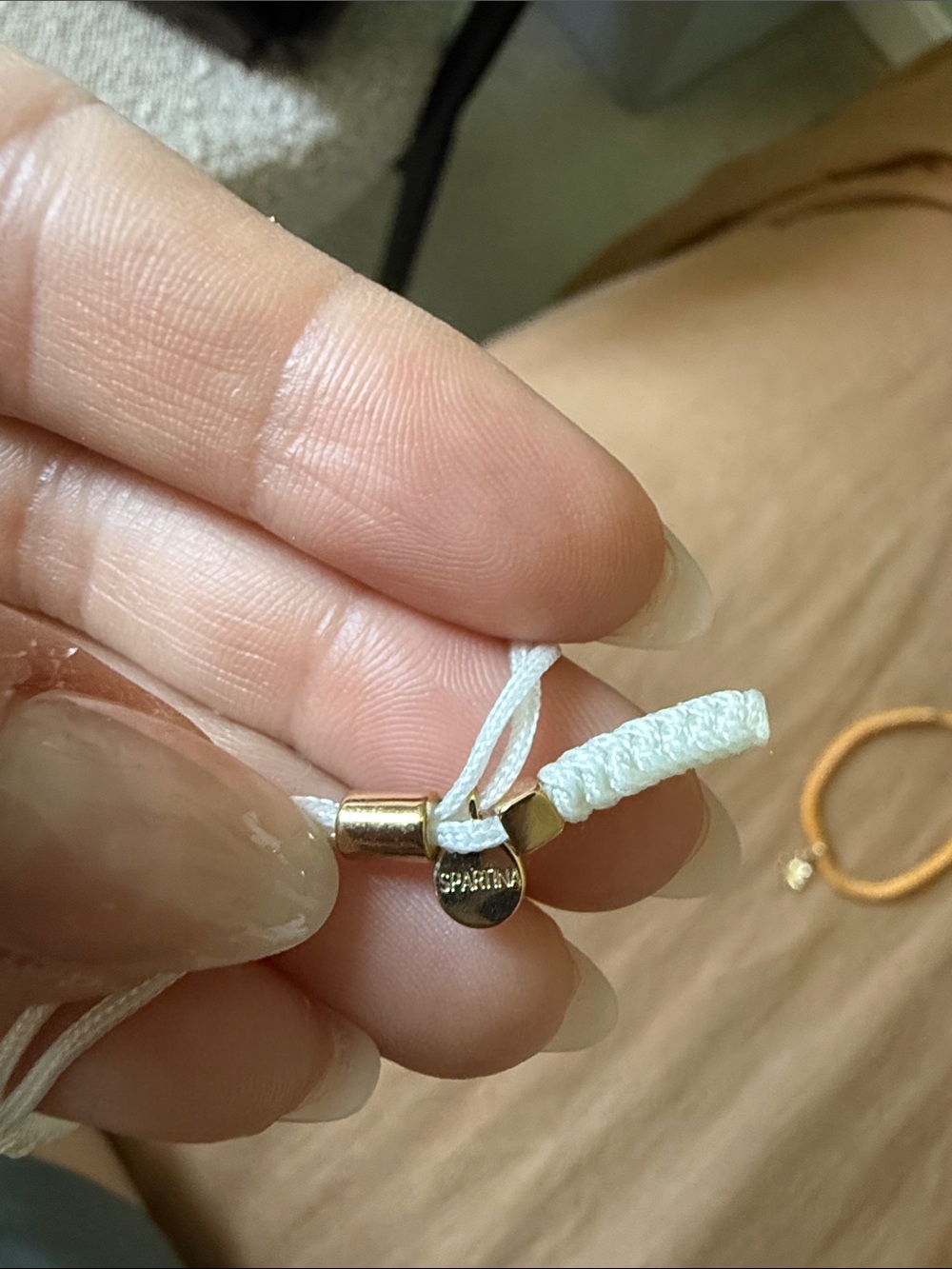 Set of Two Spartina Braided Charm bracelets - White & orange - Picture 2 of 2